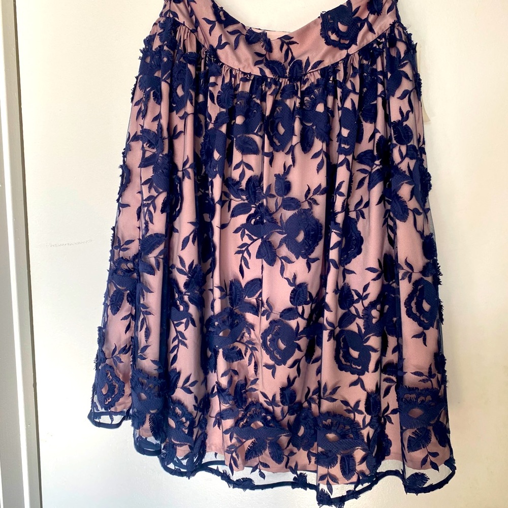 Eliza J Midi Skirt / Navy Blue Lace / Sz 8
